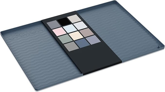 URMONA Waterproof Silicone Under Sink Mat 19'' x 19'' Shelf Liner for Kitchen and Bathroom, Cabinet and Counter Protector, Storage and Organizers, Litter Mat, Pet Cat Puppy Essentials(Dark Grey)