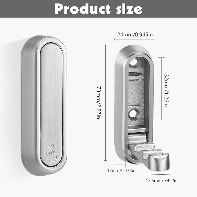 Folding Coat Hooks, 4 Pcs Foldable Silver Wall Hooks Heavy Duty Foldable Hook Bathroom Towel Hooks Robe Hooks Wall Mounted for Hanging Coat Towels Clothes Hat Bags Keys