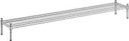 12" x 72" x 8" Chrome Wire Storage Shelf, Dunnage Rack, Commercial 1 Tier Small Shelf