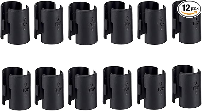24 Pcs 12 Pairs Wire Shelving Shelf Lock Clips for 1 Inch Post - Shelving Sleeves Replacements for Wire Shelving System (1 Inch Dia)