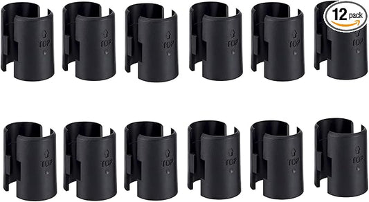 24 Pcs 12 Pairs Wire Shelving Shelf Lock Clips for 1 Inch Post - Shelving Sleeves Replacements for Wire Shelving System (1 Inch Dia)