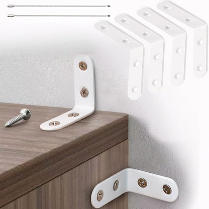 Furniture Anchors Small Aesthetic Earthquake Straps for Furniture Dresser Wall Anti-Tip Furniture Safety Anchor to Childproof and Babyproof Your Home Holds Up to 500 Pound (White, 1.6 in)
