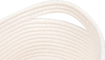 CubesLand Cube Shelf Closet Storage Baskets Bins,Woven Basket for Organizing/Storage,Long-lasting &Skin-friendly Toy Storage Basket Bin,Stylish Room Decor Basket,Off White Cotton Rope Basket 2 Packs