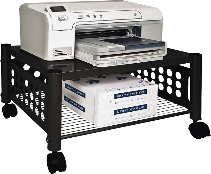 Mobile Underdesk Machine Stand, 21 x 17 x 11 Inches, Black (VF52009), One Size
