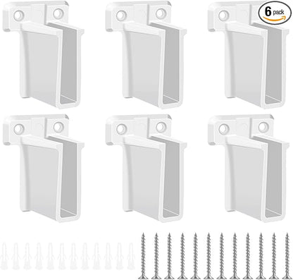 6 PCS Wire Shelf End Bracket, Plastic Closet Shelves Brackets with Screws, Heavy Duty Wall Mount Brackets for Heavy Duty Corner Support Storage Shelves