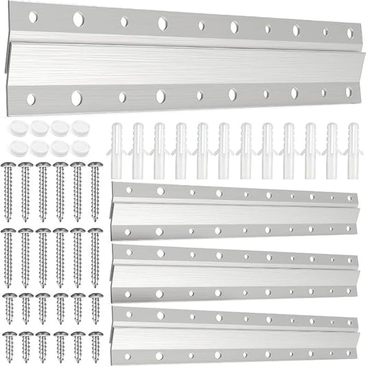 French Cleat Picture Hanger 10inch,Wall Mounting Brackets Cleat Picture Hanger Kit ,Z Bar Clips for Hanger Supports,Z Bracket Picture Hangers Kit for Pictures,Mirrors,and Art (4 Pairs)
