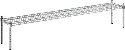 12" x 72" x 14" Chrome Wire Storage Shelf, Dunnage Rack, Commercial 1 Tier Small Shelf