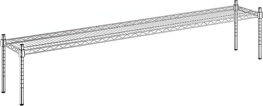 12" x 72" x 14" Chrome Wire Storage Shelf, Dunnage Rack, Commercial 1 Tier Small Shelf