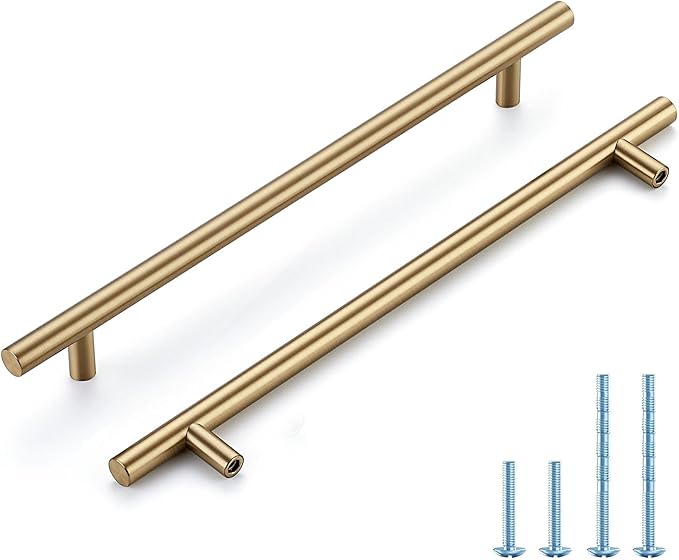 Champagne Bronze Cabinet Handles 8-3/4 Inch Hole Center Stainless Steel Drawer Pulls for Cabinets, Dresser, Bathroom 45 Pack