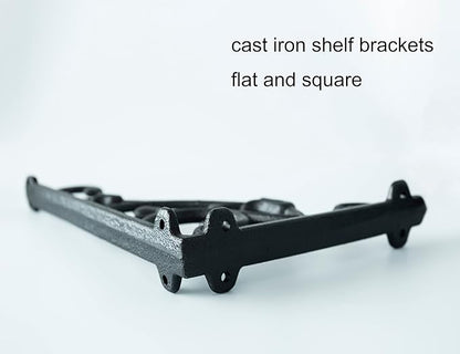 2 Pack Decorative Shelf Brackets,11 Inch Cast Iron Shelf Supply,Antique Black Corbel,Screws Anchor Included