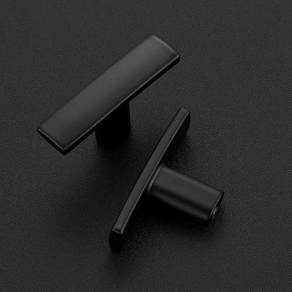 1 Pack Black Cabinet Knobs - Curved Cabinet Pulls Matte Black Knobs for Kitchen Drawer Solid Dresser Hardware 1-3/4 Inch Length Single Hole
