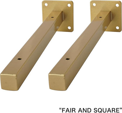 6 Pcs Gold Shelf Bracket 13 Inch Heavy Duty Brackets for Shelf Metal Wall Floating Shelving Brackets Industrial Shelf Brackets for Space Saving