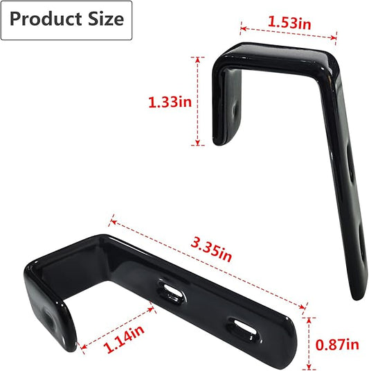 4pcs Iron Bunk Bed Ladder Brackets, PVC Coated Stainless Steel Angled Ladder Hooks Heavy Duty Hardware Utility Hook Loft Bed Hanger (Black)