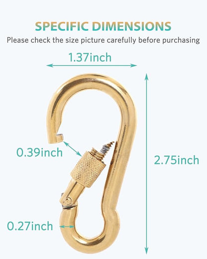 Carabiner Clips, 316 Stainless Steel Carabiner Clip, Heavy Duty Carabiner Hooks, Keychain Carabiners, Multi-Purpose Spring Snap Hook for Dog Leash, Outdoor Camping, Swing, Hammock