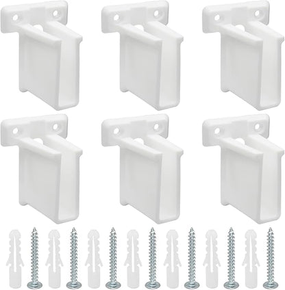 Uenhoy 6 Pcs Wire Shelf End Bracket, White Plastic Closet Shelves Brackets, Corner Support Bracket Wall Mount Shelf Brackets with Fasteners