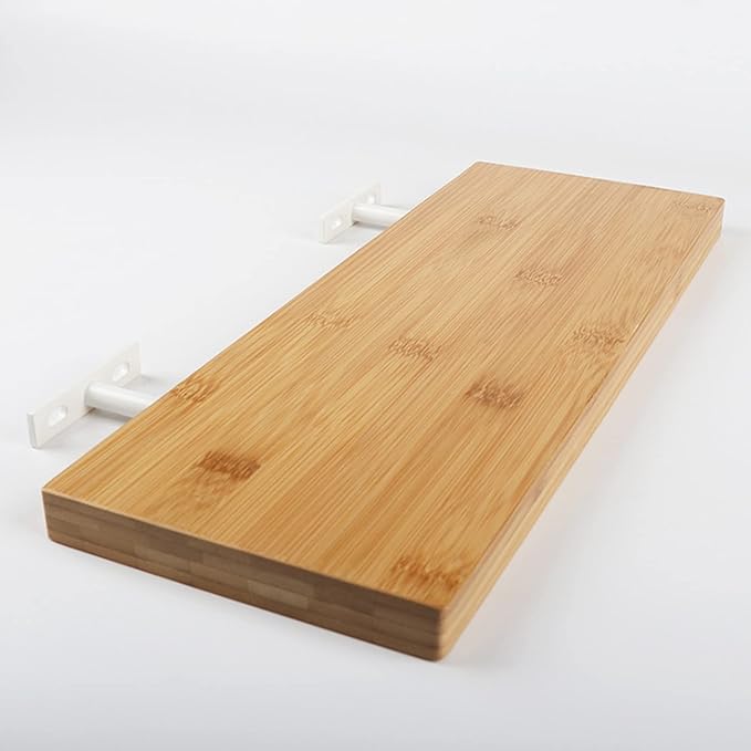 Antrader 4 Sets 4" Heavy Duty Blind Shelf Supports Hidden Brackets, Suitable for Wood Shelves, with Screws and Anchors, White