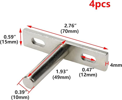 Antrader 4 Piece Floating Shelf Brackets, 2" Concealed Hidden Shelf Supports Decorative Shelf, Package Includes Screws and Wall Plugs (Silver)