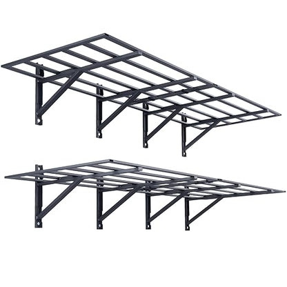 VEVOR Garage Shelving Wall Mounted, 2 x 6 ft Heavy Duty Garage Wall Shelves, 1600 lbs Load Capacity Garage Storage Rack Floating Shelves, 2 Pack, Suitable for Shop, Shed, Garage Storage