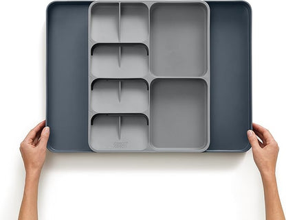 Joseph Joseph DrawerStore Expanding Flatware Cutlery, Utensil & Gadgets Organiser, Expandable in Drawer Space Saving Tray- Grey