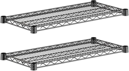 2-Pack Black 14" x 30" Additional Wire Shelf for Shelving Units, Replacement Shelves for Wire Rack