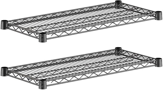 2-Pack Black 14" x 30" Additional Wire Shelf for Shelving Units, Replacement Shelves for Wire Rack