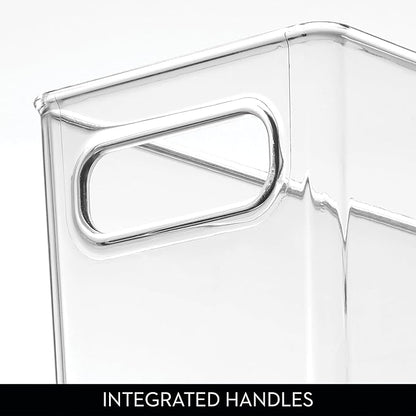iDesign Tall Plastic Storage Bin with Handles for Fridge or Freezer - Set of 4 - Clear - Made in USA