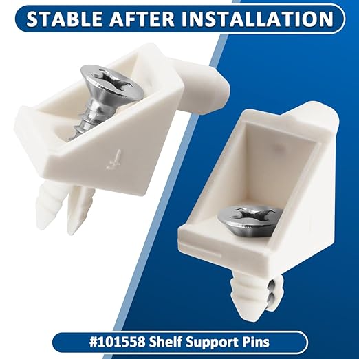 6Pcs Shelf Pins White Compatible with IKEA Shelf Part Number 101558 Screws Replacement for KOMPLEMENT and Pax Shelves