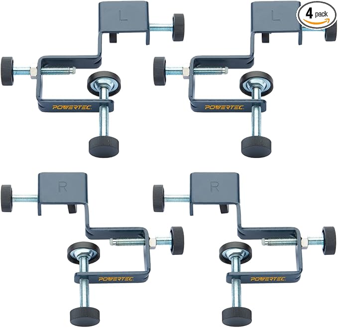 POWERTEC Drawer Front Installation Clamps, Adjustable Cabinet Face Clamp Set, Quick Mounting & Alignment Tool for Woodworking, 4 Pack - 71181-P2