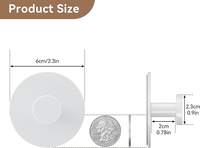 White Adhesive Wall Hook for Coat and Towel: Extra Sticky 12 LB (Max), Stainless Coat Rack Door Holder Hanger, Heavy Duty