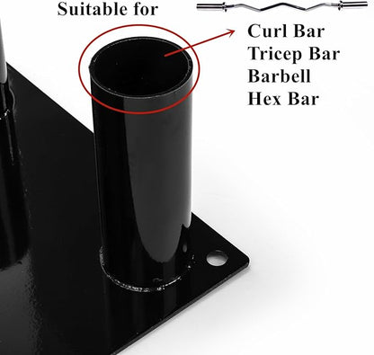 Tebery Barbell Floor Stand Holder, 5 Barbells Vertical Corner Storage Rack, Heavy Duty Home Gym Weight Organizer for Bars, Hex, Trap, Curl, Triceps Bars