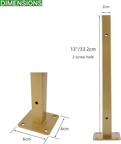 6 Pcs Gold Shelf Bracket 13 Inch Heavy Duty Brackets for Shelf Metal Wall Floating Shelving Brackets Industrial Shelf Brackets for Space Saving
