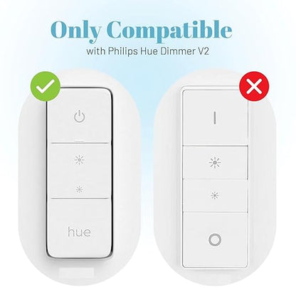 Ultra Slim Hue Remote Holder for Philips Hue Dimmer Switch V2 | Invisible Design Aluminum Remote Holder for Hue Dimmer Switch| Wall Plate Replacement for Philips Dimmer Remote V2