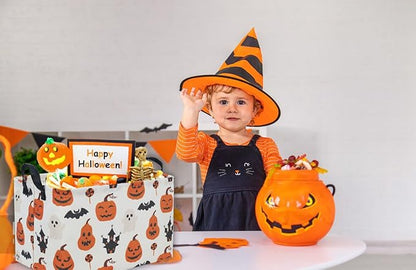 Essme Rectangular Halloween Basket,Kids Basket Empty with Handles,Cute Baskets for kids Room Decor,Boys and Girls, Candy Bins.( Castle Halloween).