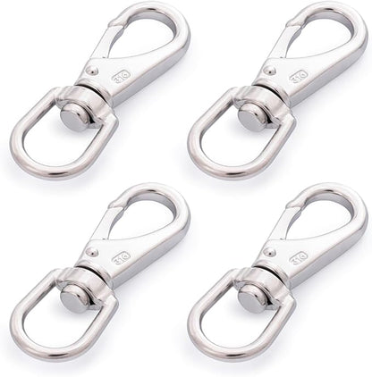 SHONAN 3.5 Inch Stainless Steel Flag Clips for Flagpole Rope- 4 Pack Diving Clips Flag Pole Clips, Swivel Snap Hooks for Dog leashes, Keychains, Boat Ropes, Bird Feeders