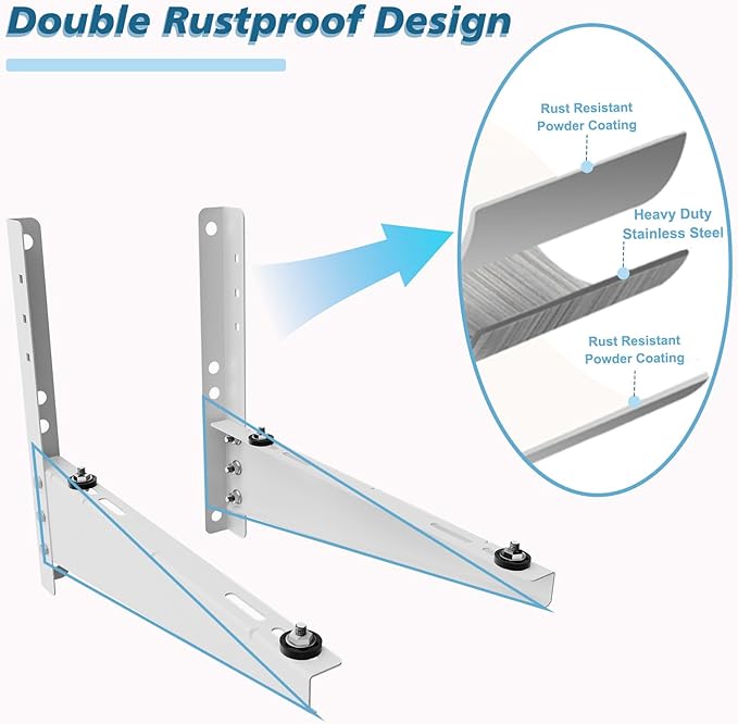 Outdoor Mini Split Wall Mounting Bracket for 9,000-18,000 BTU Air Conditioner, Heavy Duty AC Support Bracket for Outside, Holds Up to 330lbs