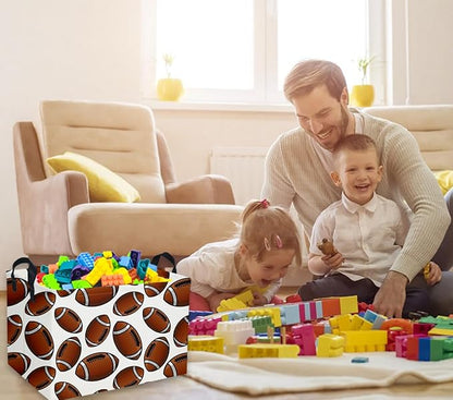 Rectangular Football Baskets Kids Storage Bins Baby Boy Basket Kids Toy Storage Bin Organizer Box Football Room Decor for Home(Football Basket)