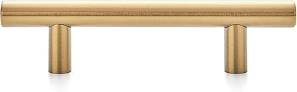 Ravinte 50 Pack 5 Inch Cabinet Pulls Brushed Brass Stainless Steel Kitchen Drawer Pulls Cabinet Handles 5”Length, 3” Hole Center