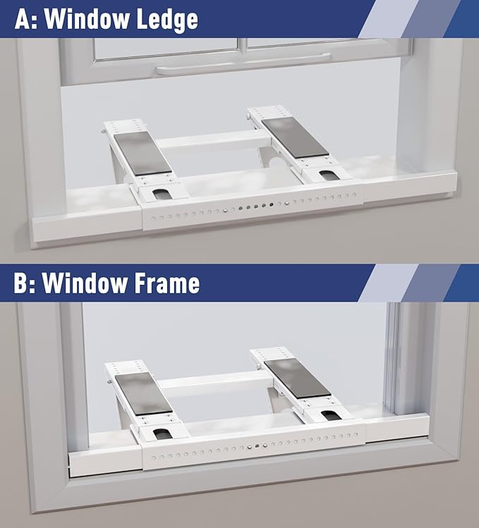LEOPO No Drilling Air Conditioner Support Bracket,Fits Single & Double-Hung Windows, Heavy Duty Steel Holds Up to 300lbs, for 5000-24000 BTU Units