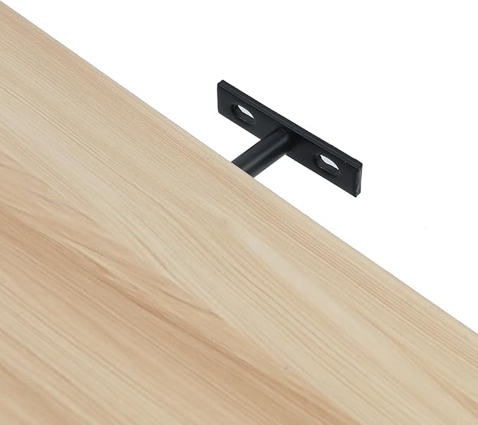 Antrader 5 Inch Solid Steel Floating Shelf Brackets, 6Pcs Blind Shelf Supports (Large) Hidden Floating Wall Shelf Support Bracket for Floating Wood Shelves, Matte Black