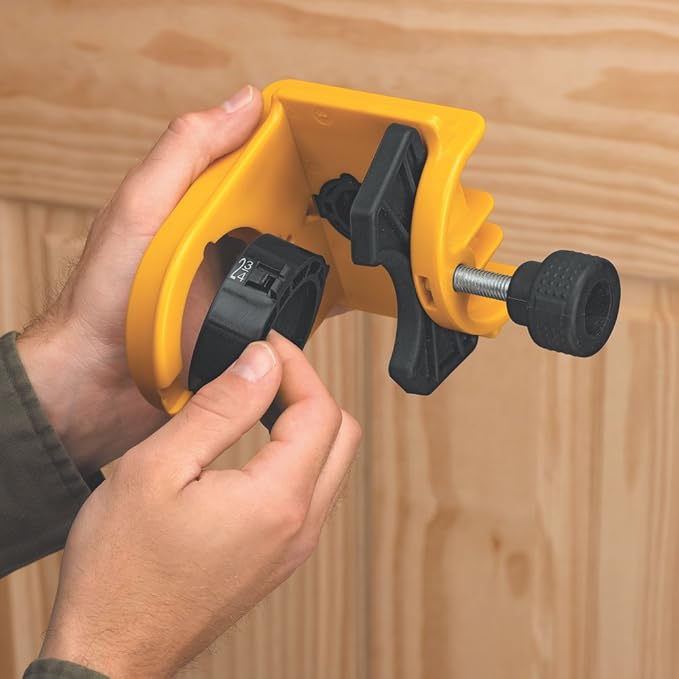 DEWALT Door Lock Installation Kit, C Clamp Design Hole Saw Kit For Metal or Wood Doors, 2 Adjustable Bushings, Easy Installation, Height Alignment (D180004)