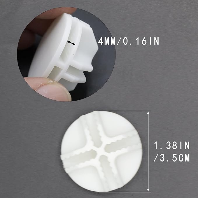16-Pack Plastic Grid Organizer Connectors for Modular Closet Storage and Metal Grid Shelving Units, White Wire Cube Connectors with 1.42" OD and 0.16" ID Perfect Fit
