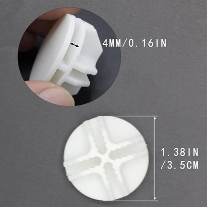 16-Pack Plastic Grid Organizer Connectors for Modular Closet Storage and Metal Grid Shelving Units, White Wire Cube Connectors with 1.42" OD and 0.16" ID Perfect Fit