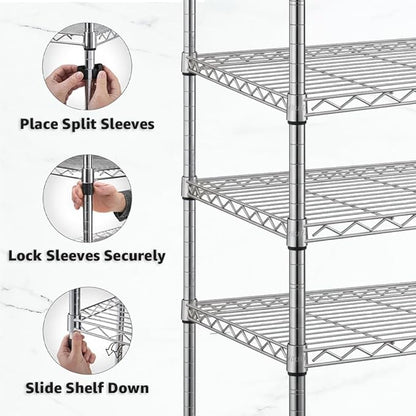 2-Pack Black 18" x 36" Additional Wire Shelf for Shelving Units, Replacement Shelves for Wire Rack
