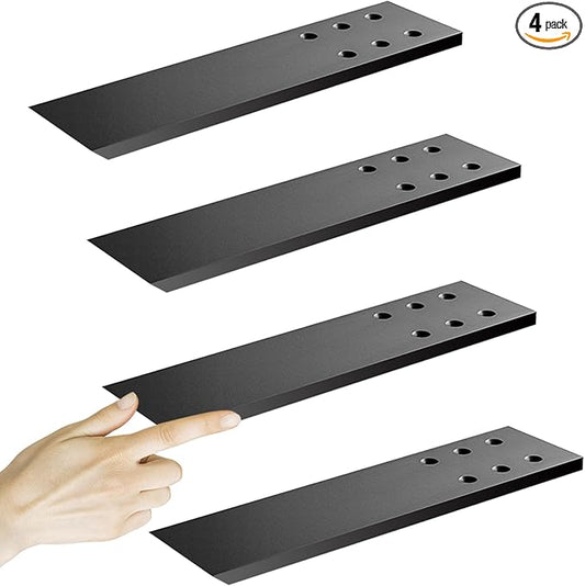 Hidden Granite Countertop Support Brackets 4 Pack 12" L x 2.5" W,3/8" Thick Heavy Duty Counter top Brackets,Flat Black Wall Mount Support Countertop Overhang Support for Quartz, Wood, Concrete,Island