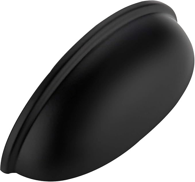 Ravinte 1 Pack 3" Drawer Pulls Flat Black Cabinet Cup Pulls Kitchen Hardware Cabinet Handles Drawer Handles Knobs 3 inch Hole Center