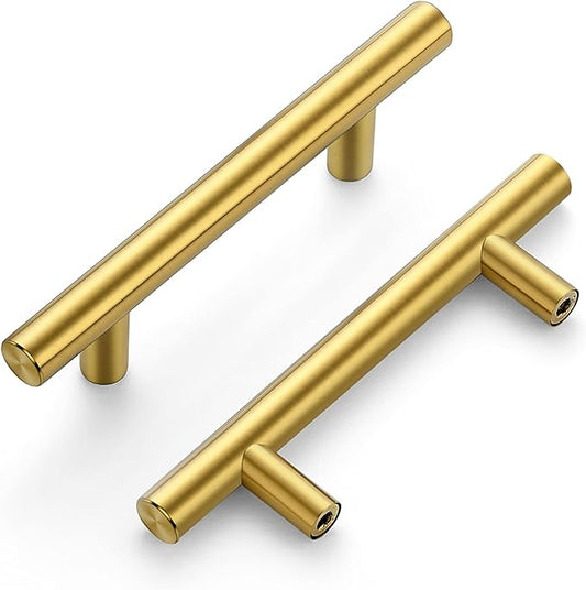 Ravinte 45 Pack | 5'' Cabinet Pulls Brushed Brass Stainless Steel Kitchen Drawer Pulls Cupboard Pulls Cabinet Handles 5”Length with 3” Hole Center