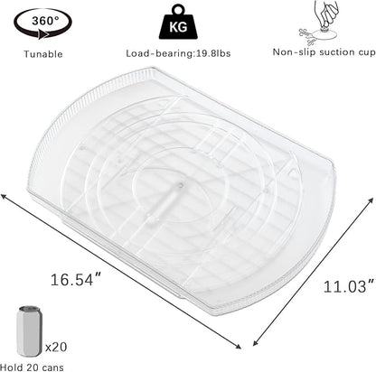 ROWNYEON Lazy Susan Turntable Organizer for Large Refrigerator, 360° Rotate Fridge Organizers and Storage, 16.54 Inches Rectangle Lazy Susan Organizer for Fridge, Cabinet, Pantry,2