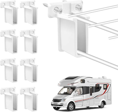 12 Pack Plastic Wire Shelf End Bracket, Wall Mount Closet Shelves Brackets with Screws and Fasteners for Corner Support and Shelving Organization