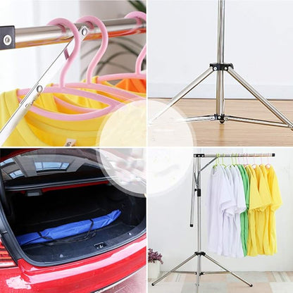 Collapsible Clothes Rack Foldable Portable Space Saving Clothes Drying Rack High Capacity Stainless Steel Laundry Drying Rack with 4 Branches
