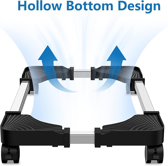 Computer Tower Stand - Adjustable PC Stand for Most Desktop Towers - Elevate and Organize Your Desktop - Mobile CPU PC Holder Cart Riser Printer